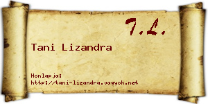 Tani Lizandra névjegykártya